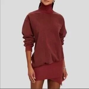 NWT Young Fabulous & Broke Cinnamon Tunic Dress L | Ribbed Asymmetric Wrap